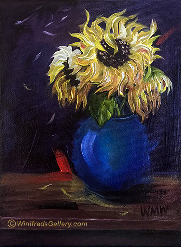 Painting Sunflowers Winifred S Portrait Fine Art Gallery